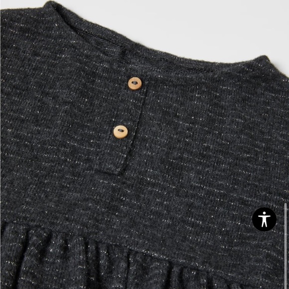 👶🏻NWT ZARA baby girl shiny oversized blouse size 6-9 months - Picture 3 of 3